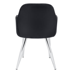 Monarch Specialties Dining Chair, Set Of 2, Side, Upholstered, Kitchen, Dining Room, Black Leather Look, Chrome Metal, Contemporary, Modern Black Foam,Metal,Particle Board,Leather,Look I 1191