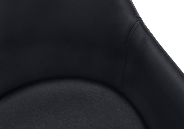 Monarch Specialties Dining Chair, Set Of 2, Side, Upholstered, Kitchen, Dining Room, Black Leather Look, Chrome Metal, Contemporary, Modern Black Foam,Metal,Particle Board,Leather,Look I 1191