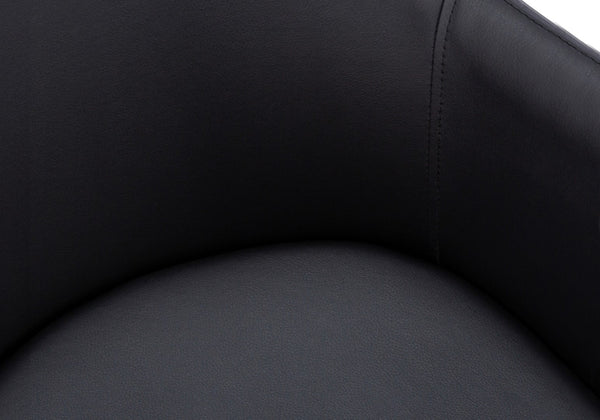 Monarch Specialties Dining Chair, Set Of 2, Side, Upholstered, Kitchen, Dining Room, Black Leather Look, Black Metal, Contemporary, Modern Black,Black, Black Foam,Metal,Particle Board,Leather,Look I 1193