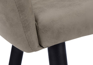 Monarch Specialties Dining Chair, Set Of 2, Side, Upholstered, Kitchen, Dining Room, Brown Fabric, Black Metal, Contemporary, Modern Taupe,Black, Black Foam,Metal,Particle Board,Polyurethane I 1194