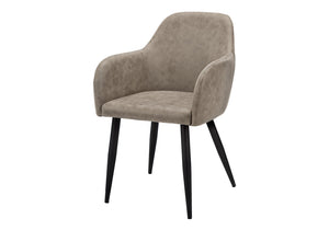 Monarch Specialties Dining Chair, Set Of 2, Side, Upholstered, Kitchen, Dining Room, Brown Fabric, Black Metal, Contemporary, Modern Taupe,Black, Black Foam,Metal,Particle Board,Polyurethane I 1194