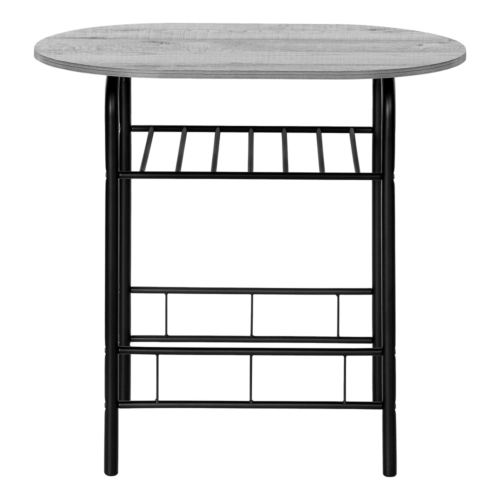 Monarch Specialties Dining Table Set, 3pcs Set, Small, 32" L, Kitchen, Grey Laminate, Black Metal, Contemporary, Modern Grey,Black, Black Particle Board,Metal I 1207