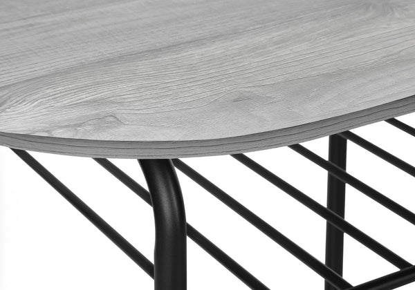 Monarch Specialties Dining Table Set, 3pcs Set, Small, 32" L, Kitchen, Grey Laminate, Black Metal, Contemporary, Modern Grey,Black, Black Particle Board,Metal I 1207