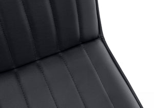 Monarch Specialties Dining Chair, Set Of 2, Side, Upholstered, Kitchen, Dining Room, Black Leather Look, Chrome Metal, Contemporary, Modern Black Foam,Metal,Particle Board,Leather,Look I 1213