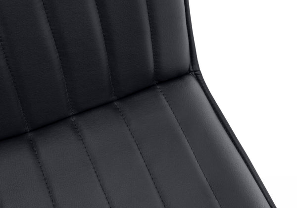 Monarch Specialties Dining Chair, Set Of 2, Side, Upholstered, Kitchen, Dining Room, Black Leather Look, Chrome Metal, Contemporary, Modern Black Foam,Metal,Particle Board,Leather,Look I 1213