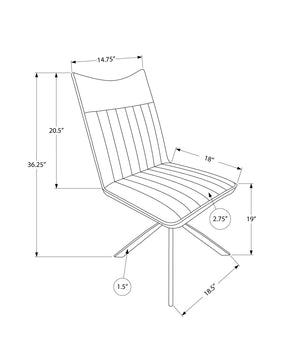 Monarch Specialties Dining Chair, Set Of 2, Side, Upholstered, Kitchen, Dining Room, Black Leather Look, Black Metal, Contemporary, Modern Black,Black, Black Foam,Metal,Particle Board,Leather,Look I 1215