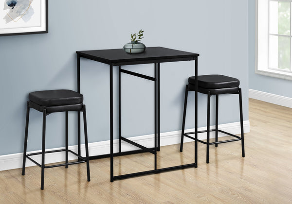 Monarch Specialties Dining Table, 32" Rectangular, Counter Height, Small, Laminate Top, Kitchen, Black Laminate, Black Metal, Contemporary, Modern Black Mdf,Laminate,Metal I 1240