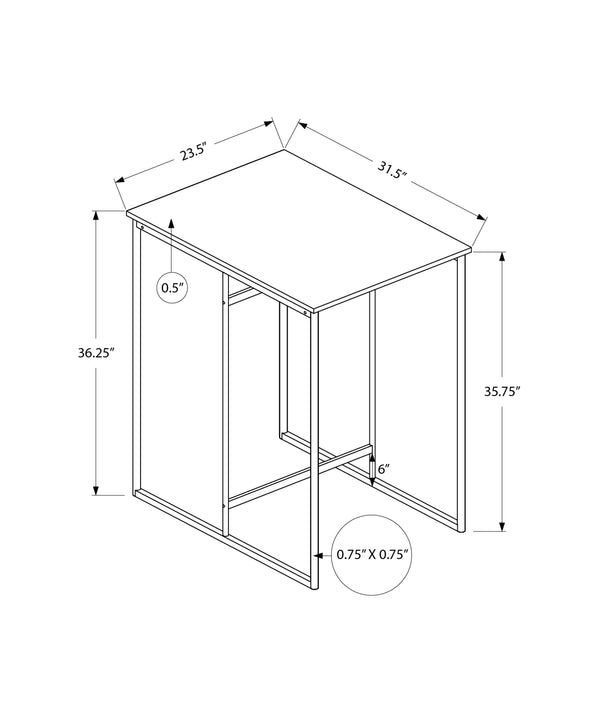Monarch Specialties Dining Table, 32" Rectangular, Counter Height, Small, Laminate Top, Kitchen, Black Laminate, Black Metal, Contemporary, Modern Black Mdf,Laminate,Metal I 1240