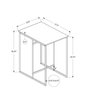 Monarch Specialties Dining Table, 32" Rectangular, Counter Height, Small, Laminate Top, Kitchen, Grey Laminate, White Metal, Contemporary, Modern Grey,White, White Mdf,Laminate,Metal I 1241