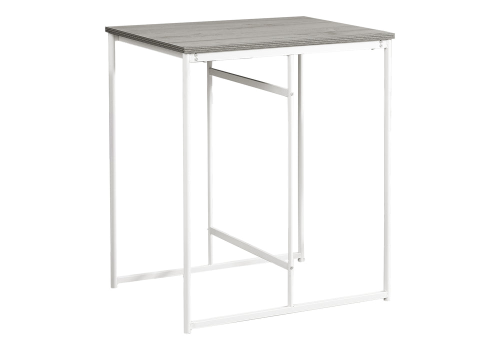 Monarch Specialties Dining Table, 32" Rectangular, Counter Height, Small, Laminate Top, Kitchen, Grey Laminate, White Metal, Contemporary, Modern Grey,White, White Mdf,Laminate,Metal I 1241