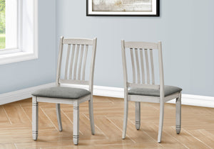 Monarch Specialties Dining Chair, 38" Height, Set Of 2, Side, Upholstered, Kitchen, Dining Room, Antique Grey, Grey Fabric, Transitional Grey Solid Wood,Foam,Mdf I 1256