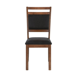 Monarch Specialties Dining Chair, Set Of 2, Side, Upholstered, Kitchen, Dining Room, Brown Leather Look, Walnut Wood Legs, Transitional Brown,Walnut, Walnut Foam,Mdf,Leather,Look I 1310