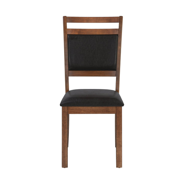 Monarch Specialties Dining Chair, Set Of 2, Side, Upholstered, Kitchen, Dining Room, Brown Leather Look, Walnut Wood Legs, Transitional Brown,Walnut, Walnut Foam,Mdf,Leather,Look I 1310