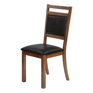 Monarch Specialties Dining Chair, Set Of 2, Side, Upholstered, Kitchen, Dining Room, Brown Leather Look, Walnut Wood Legs, Transitional Brown,Walnut, Walnut Foam,Mdf,Leather,Look I 1310