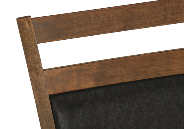 Monarch Specialties Dining Chair, Set Of 2, Side, Upholstered, Kitchen, Dining Room, Brown Leather Look, Walnut Wood Legs, Transitional Brown,Walnut, Walnut Foam,Mdf,Leather,Look I 1310