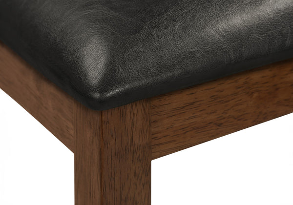 Monarch Specialties Dining Chair, Set Of 2, Side, Upholstered, Kitchen, Dining Room, Brown Leather Look, Walnut Wood Legs, Transitional Brown,Walnut, Walnut Foam,Mdf,Leather,Look I 1310