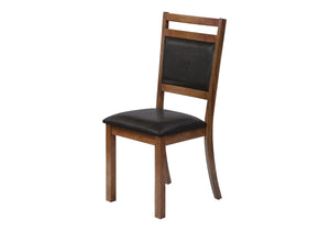 Monarch Specialties Dining Chair, Set Of 2, Side, Upholstered, Kitchen, Dining Room, Brown Leather Look, Walnut Wood Legs, Transitional Brown,Walnut, Walnut Foam,Mdf,Leather,Look I 1310
