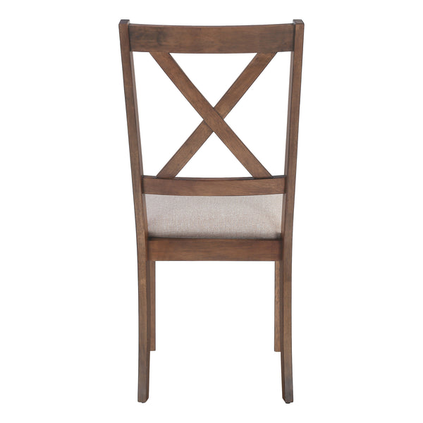 Monarch Specialties Dining Chair, Set Of 2, Side, Upholstered, Kitchen, Dining Room, Brown Fabric, Walnut Wood Frame, Transitional Beige,Walnut, Walnut Foam,Mdf,Polyester I 1311