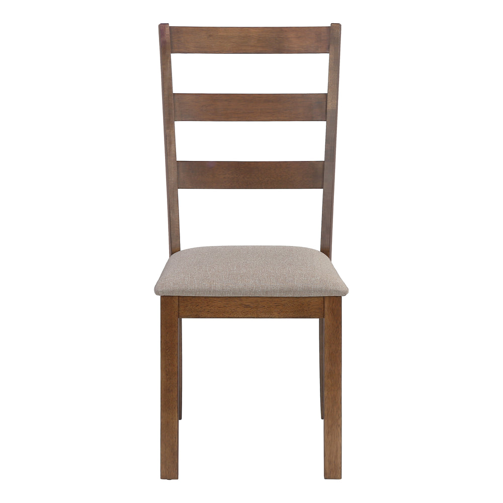 Monarch Specialties Dining Chair, Set Of 2, Side, Upholstered, Kitchen, Dining Room, Brown Fabric, Walnut Wood Legs, Transitional Beige,Walnut, Walnut Foam,Mdf,Polyester I 1313
