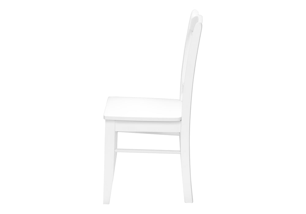 Monarch Specialties Dining Chair, Set Of 2, Side, Kitchen, Dining Room, White, Wood Legs, Transitional White Solid Wood I 1320