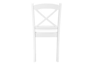 Monarch Specialties Dining Chair, Set Of 2, Side, Kitchen, Dining Room, White, Wood Legs, Transitional White Solid Wood I 1320
