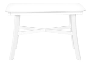 Monarch Specialties Dining Table, 48" Rectangular, Small, Kitchen, Dining Room, White Veneer, Wood Legs, Transitional White Solid Wood,Mdf I 1323