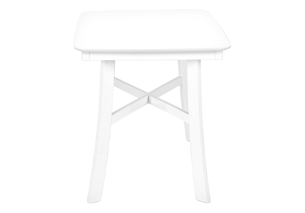 Monarch Specialties Dining Table, 48" Rectangular, Small, Kitchen, Dining Room, White Veneer, Wood Legs, Transitional White Solid Wood,Mdf I 1323