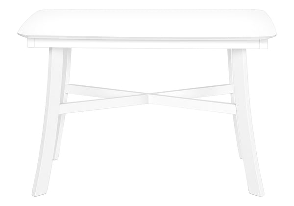 Monarch Specialties Dining Table, 48" Rectangular, Small, Kitchen, Dining Room, White Veneer, Wood Legs, Transitional White Solid Wood,Mdf I 1323