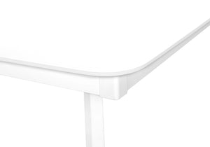Monarch Specialties Dining Table, 48" Rectangular, Small, Kitchen, Dining Room, White Veneer, Wood Legs, Transitional White Solid Wood,Mdf I 1323