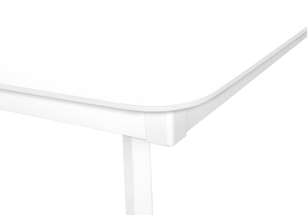 Monarch Specialties Dining Table, 48" Rectangular, Small, Kitchen, Dining Room, White Veneer, Wood Legs, Transitional White Solid Wood,Mdf I 1323