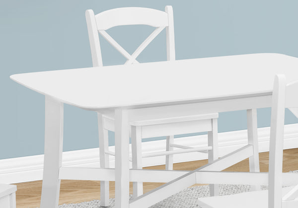 Monarch Specialties Dining Table, 48" Rectangular, Small, Kitchen, Dining Room, White Veneer, Wood Legs, Transitional White Solid Wood,Mdf I 1323