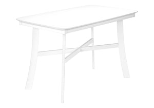 Monarch Specialties Dining Table, 48" Rectangular, Small, Kitchen, Dining Room, White Veneer, Wood Legs, Transitional White Solid Wood,Mdf I 1323