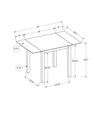 Monarch Specialties Dining Table, 48" Rectangular, Small, Kitchen, Dining Room, Drop Leaf, Oak And Cream, Wood Legs, Transitional Cream,Oak, Oak Solid Wood,Laminate,Mdf,Veneer I 1327