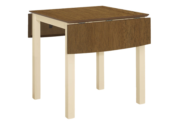 Monarch Specialties Dining Table, 48" Rectangular, Small, Kitchen, Dining Room, Drop Leaf, Oak And Cream, Wood Legs, Transitional Cream,Oak, Oak Solid Wood,Laminate,Mdf,Veneer I 1327