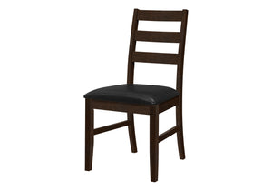Monarch Specialties Dining Chair, Set Of 2, 37" Height, Kitchen, Dining Room, Side, Upholstered, Brown Leather Look, Brown Solid Wood, Transitional Black,Espresso, Espresso Foam,Mdf,Solid Wood,Leather,Look I 1332