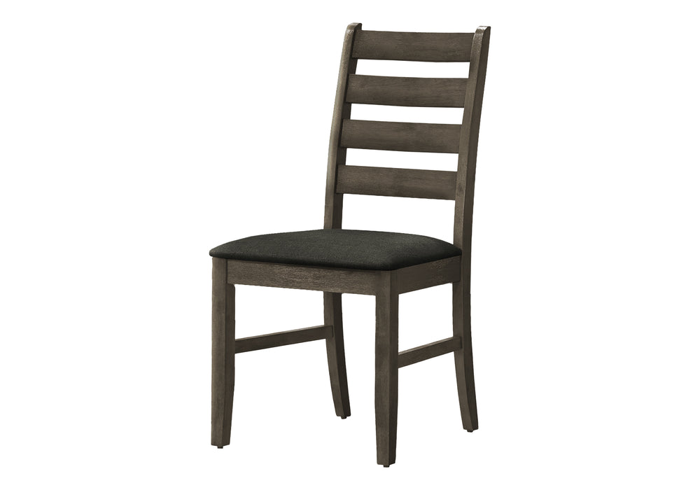 Monarch Specialties Dining Chair, 38" Height, Dining Room, Kitchen, Set Of 2, Side, Upholstered, Antique Grey, Grey Fabric, Transitional Grey,Dark Grey, Dark Grey Solid Wood,Foam,Mdf,Polyester I 1347