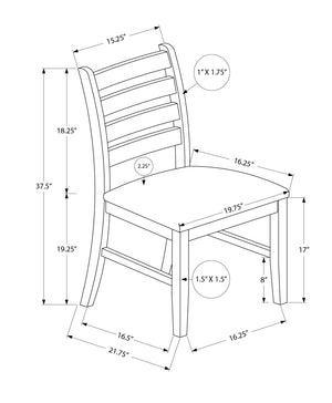 Monarch Specialties Dining Chair, 37" Height, Set Of 2, Dining Room, Kitchen, Side, Upholstered, Brown Solid Wood, Brown Leather Look, Transitional Brown,Brown, Brown Foam,Mdf,Solid Wood,Leather,Look I 1372