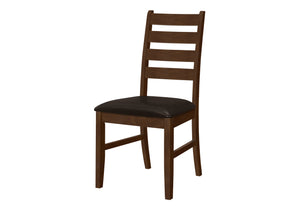 Monarch Specialties Dining Chair, 37" Height, Set Of 2, Dining Room, Kitchen, Side, Upholstered, Brown Solid Wood, Brown Leather Look, Transitional Brown,Brown, Brown Foam,Mdf,Solid Wood,Leather,Look I 1372