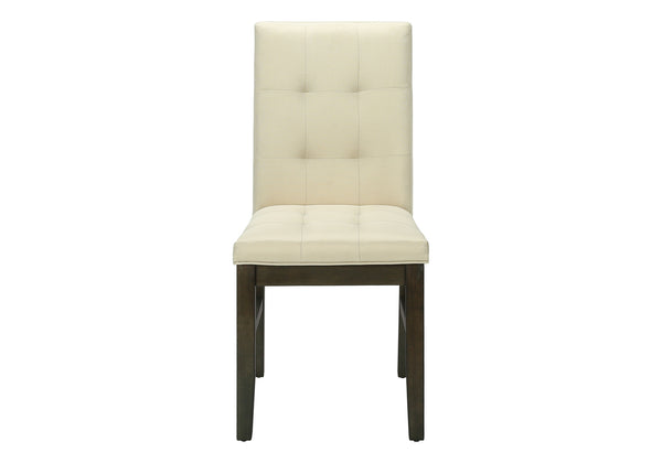 Monarch Specialties Dining Chair, 37" Height, Set Of 2, Upholstered, Dining Room, Kitchen, Cream Fabric, Grey Solid Wood, Transitional Cream,Grey, Grey Foam,Mdf,Solid Wood,Polyester I 1376