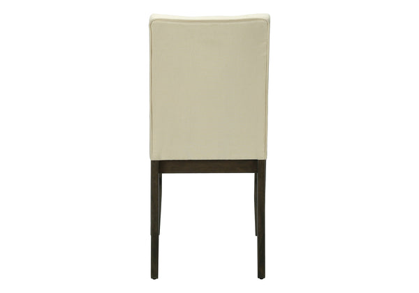 Monarch Specialties Dining Chair, 37" Height, Set Of 2, Upholstered, Dining Room, Kitchen, Cream Fabric, Grey Solid Wood, Transitional Cream,Grey, Grey Foam,Mdf,Solid Wood,Polyester I 1376