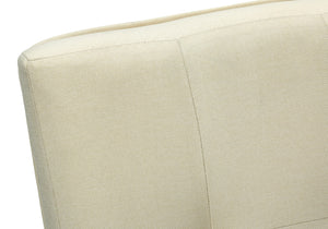 Monarch Specialties Dining Chair, 37" Height, Set Of 2, Upholstered, Dining Room, Kitchen, Cream Fabric, Grey Solid Wood, Transitional Cream,Grey, Grey Foam,Mdf,Solid Wood,Polyester I 1376