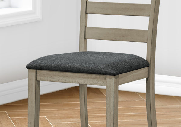 Monarch Specialties Dining Chair, 44" Height, Counter Height, Dining Room, Kitchen, Set Of 2, Upholstered, Side, Transitional Grey Solid Wood,Foam,Mdf I 1382