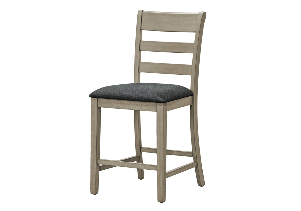 Monarch Specialties Dining Chair, 44" Height, Counter Height, Dining Room, Kitchen, Set Of 2, Upholstered, Side, Transitional Grey Solid Wood,Foam,Mdf I 1382