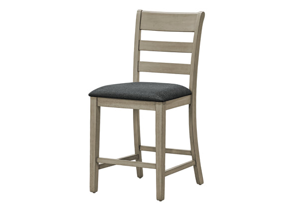 Monarch Specialties Dining Chair, 44" Height, Counter Height, Dining Room, Kitchen, Set Of 2, Upholstered, Side, Transitional Grey Solid Wood,Foam,Mdf I 1382