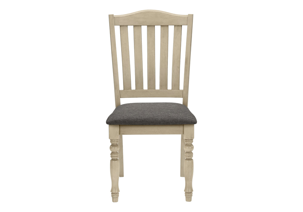 Monarch Specialties Dining Chair, 39" Height, Set Of 2, Upholstered, Dining Room, Kitchen, Side, Antique Grey, Grey Fabric, Wood Legs, Transitional Grey,Grey, Grey Foam,Mdf,Solid Wood,Polyester I 1392