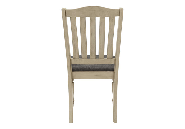 Monarch Specialties Dining Chair, 39" Height, Set Of 2, Upholstered, Dining Room, Kitchen, Side, Antique Grey, Grey Fabric, Wood Legs, Transitional Grey,Grey, Grey Foam,Mdf,Solid Wood,Polyester I 1392