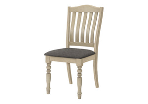 Monarch Specialties Dining Chair, 39" Height, Set Of 2, Upholstered, Dining Room, Kitchen, Side, Antique Grey, Grey Fabric, Wood Legs, Transitional Grey,Grey, Grey Foam,Mdf,Solid Wood,Polyester I 1392