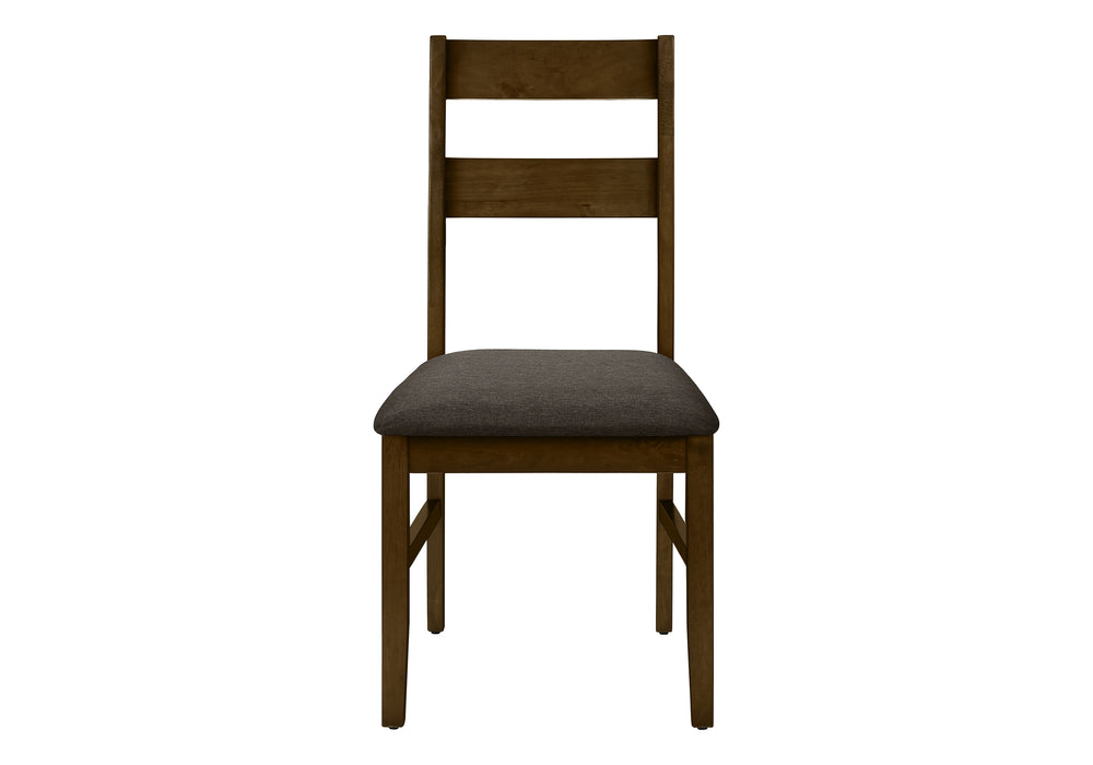 Monarch Specialties Dining Chair, 37" Height, Set Of 2, Upholstered, Side, Dining Room, Kitchen, Brown Solid Wood, Brown Fabric, Transitional Brown,Brown Walnut, Brown Walnut Foam,Mdf,Solid Wood,Polyester I 1396