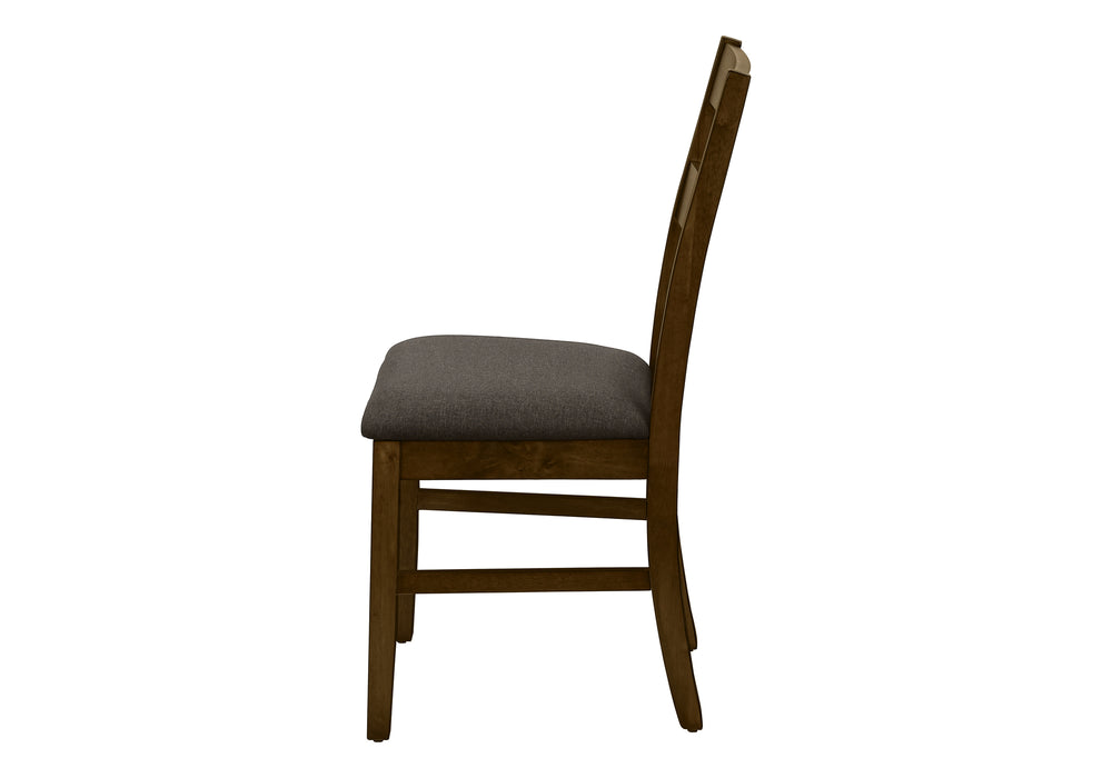 Monarch Specialties Dining Chair, 37" Height, Set Of 2, Upholstered, Side, Dining Room, Kitchen, Brown Solid Wood, Brown Fabric, Transitional Brown,Brown Walnut, Brown Walnut Foam,Mdf,Solid Wood,Polyester I 1396