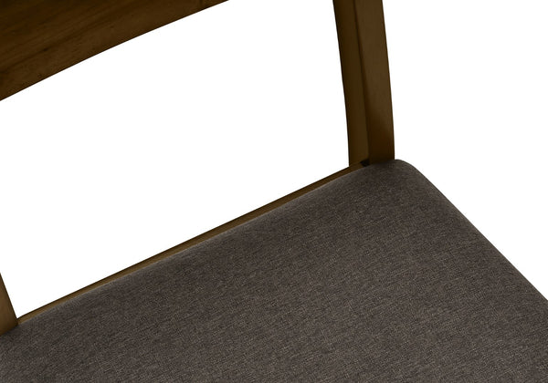 Monarch Specialties Dining Chair, 37" Height, Set Of 2, Upholstered, Side, Dining Room, Kitchen, Brown Solid Wood, Brown Fabric, Transitional Brown,Brown Walnut, Brown Walnut Foam,Mdf,Solid Wood,Polyester I 1396